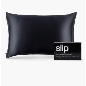 slip Black Pure Silk Pillowcase - Luxe Satin Finish